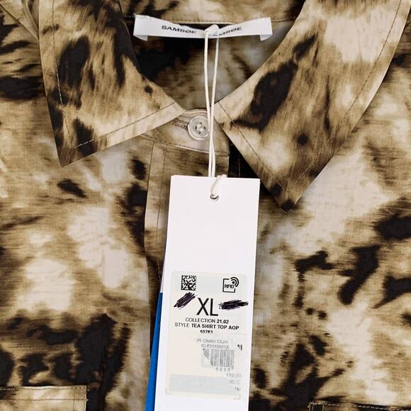 NWT Samsoe Samsoe Tea Shirt Top in Camo Clay - Picture 9 of 11